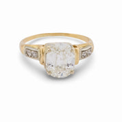 Retro GIA 1.58 carat diamond 14k yellow gold engagement ring