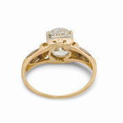 Retro GIA 1.58 carat diamond 14k yellow gold engagement ring