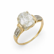 Retro GIA 1.58 carat diamond 14k yellow gold engagement ring