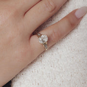 Retro GIA 1.58 carat diamond 14k yellow gold engagement ring