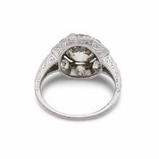 Art Deco GIA 1.53 carat diamond platinum engagement ring