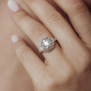 Art Deco GIA 1.53 carat diamond platinum engagement ring