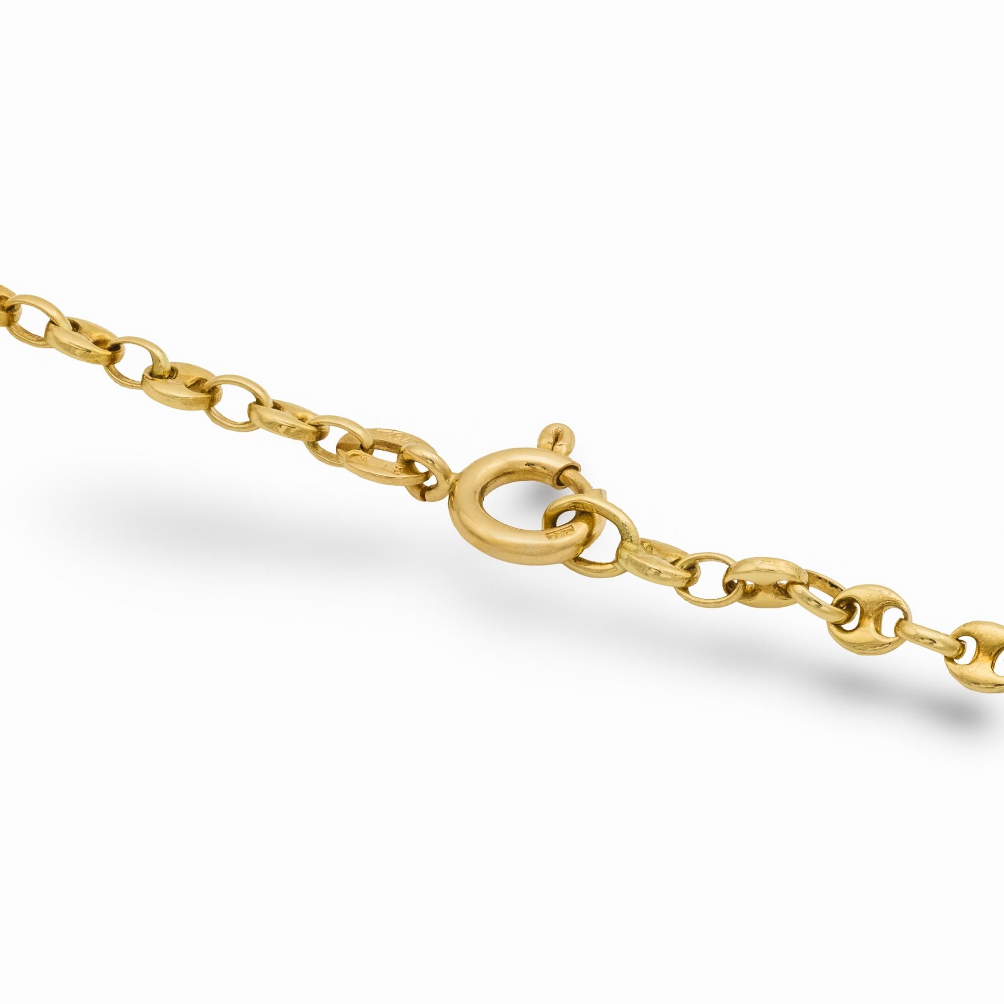 Vintage 18k yellow gold mariner link chain