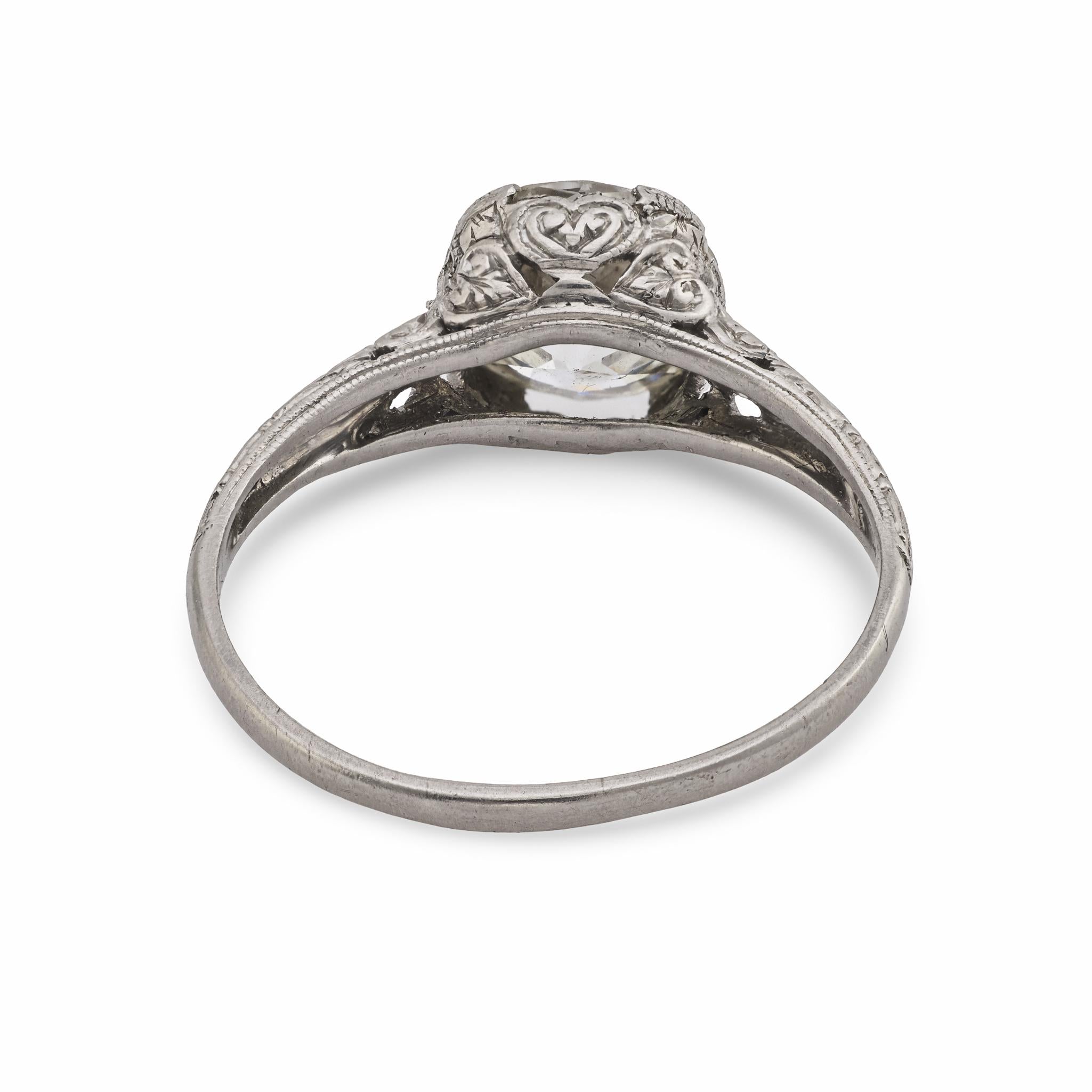 Art Deco GIA 2.16 carat diamond platinum engagement ring
