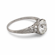 Art Deco GIA 2.16 carat diamond platinum engagement ring