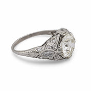 Art Deco GIA 2.52 carat old European cut diamond platinum engagement ring