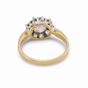 Victorian diamond 14k yellow and white gold cluster ring