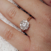 Victorian diamond 14k yellow and white gold cluster ring