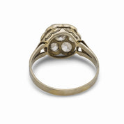 Edwardian 1.90 carat total weight diamond 18k white gold cluster ring