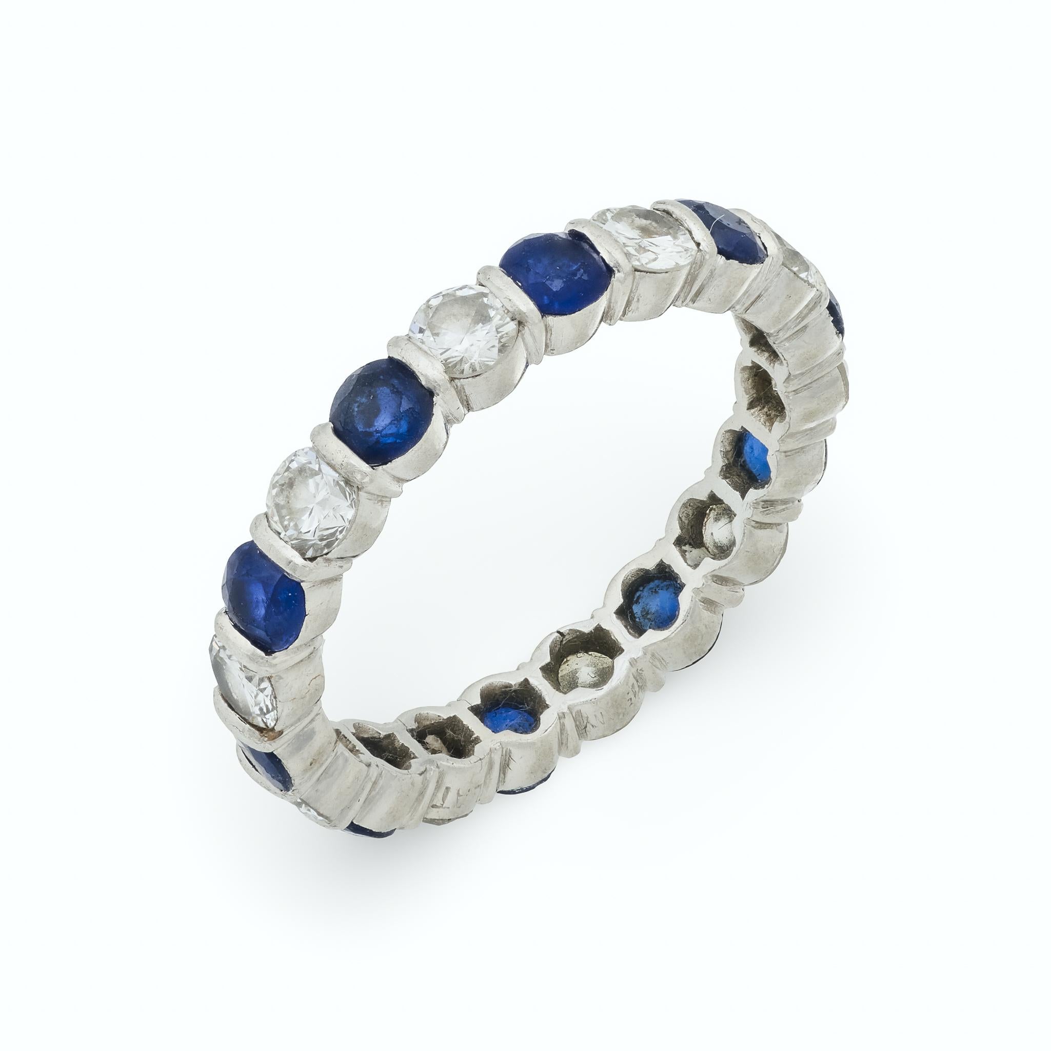 Tiffany & Co. 2.45 carat sapphire and diamond platinum eternity band