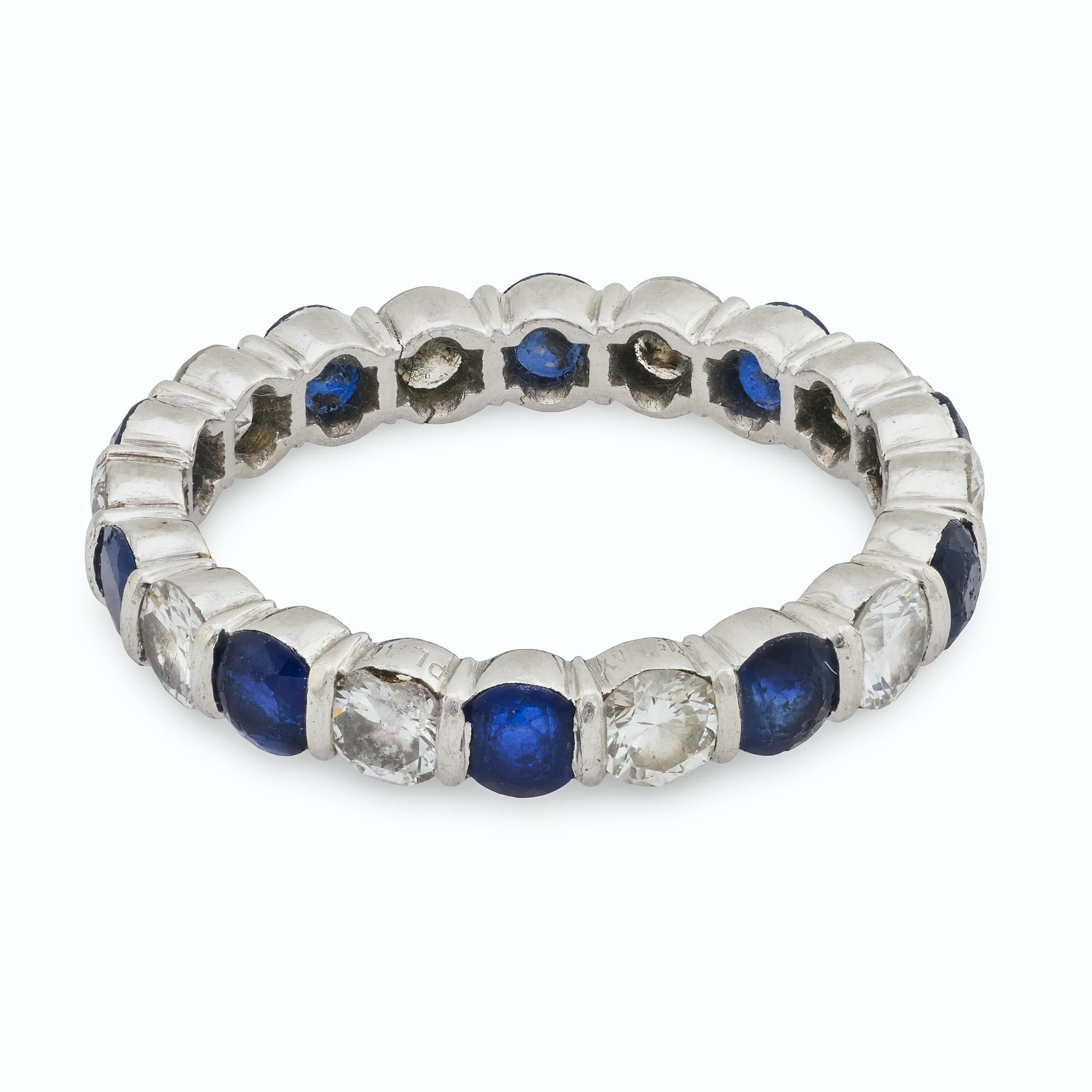 Tiffany & Co. 2.45 carat sapphire and diamond platinum eternity band