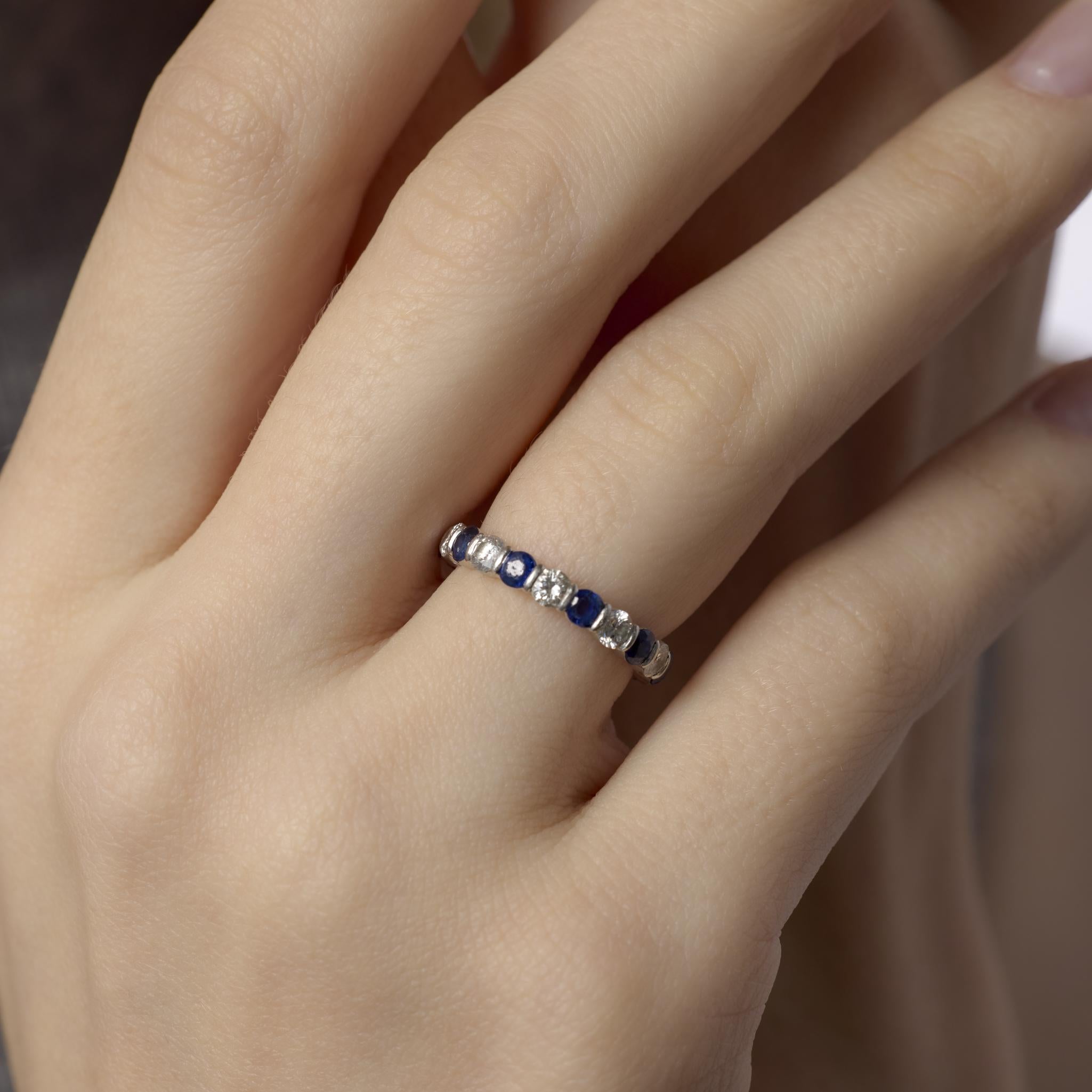 Tiffany & Co. 2.45 carat sapphire and diamond platinum eternity band