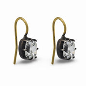 Victorian 1.90 carat diamond 18k yellow gold and silver earrings