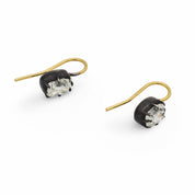 Victorian 1.90 carat diamond 18k yellow gold and silver earrings