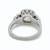 Art Deco GIA 3.29 carat old mine cut diamond platinum engagement ring