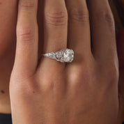 Art Deco GIA 2.26 carat old European cut diamond platinum engagement ring