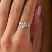 Art Deco GIA 2.26 carat old European cut diamond platinum engagement ring