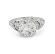 Art Deco GIA 2.26 carat old European cut diamond platinum engagement ring