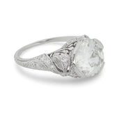 Art Deco GIA 2.26 carat old European cut diamond platinum engagement ring