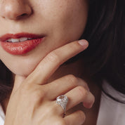 Art Deco GIA 1.52 carat oval cut diamond platinum engagement ring