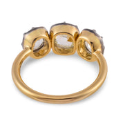 Georgian-style 1.97 carat old mine cut diamond 3-stone collet ring