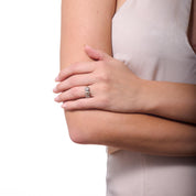 Georgian-style 1.97 carat old mine cut diamond 3-stone collet ring