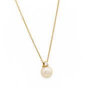 Mikimoto diamond pearl 18k yellow gold necklace