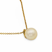 Mikimoto diamond pearl 18k yellow gold necklace