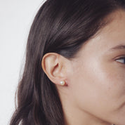 Mikimoto pearl 18k yellow gold stud earrings