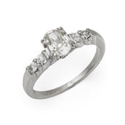 Art Deco old mine cut diamond platinum engagement ring