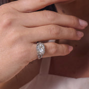 Art Deco GIA 3.57 carat old European cut diamond platinum engagement ring