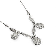 Edwardian 2.20 carat total weight diamond platinum necklace