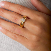 French vintage GIA 1.53 carat oval diamond engagement ring