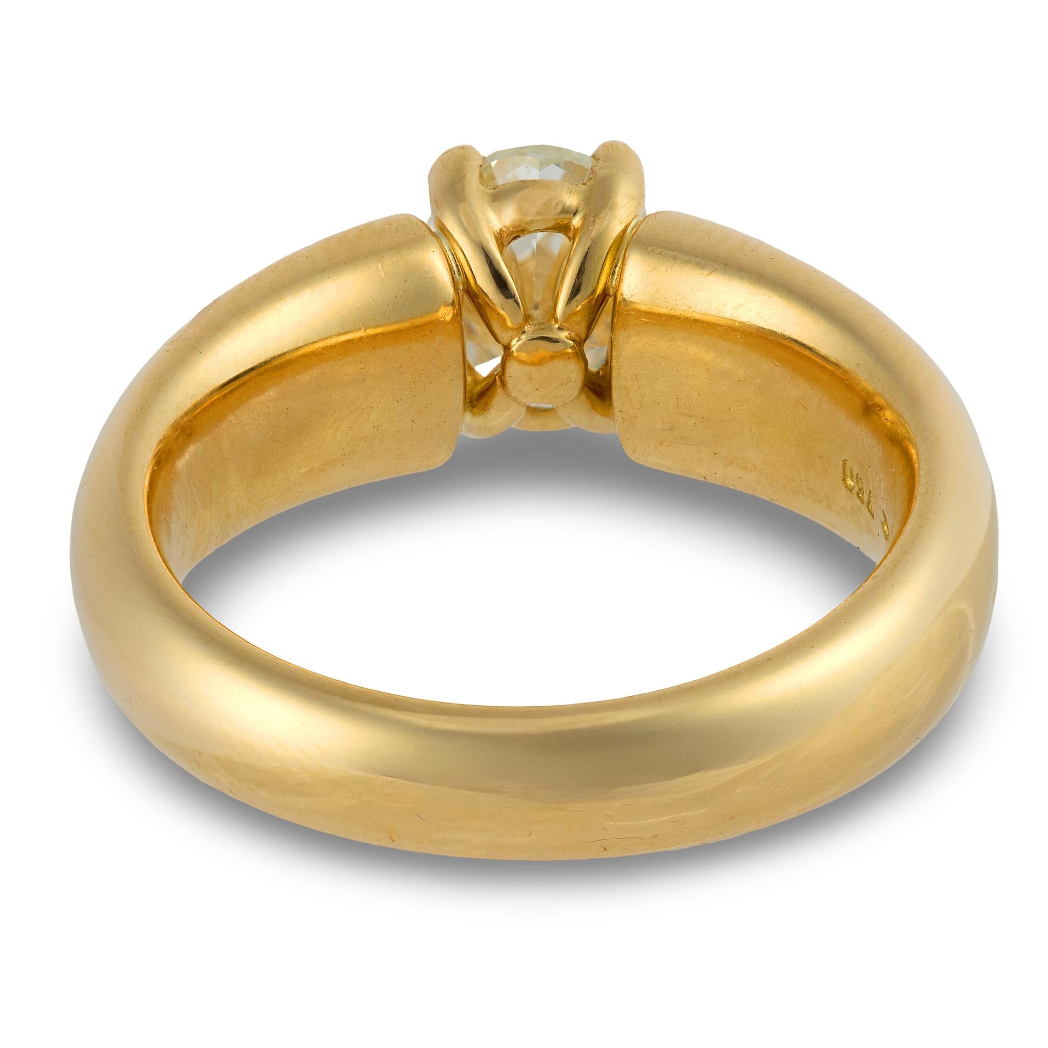 French vintage GIA 1.53 carat oval diamond engagement ring