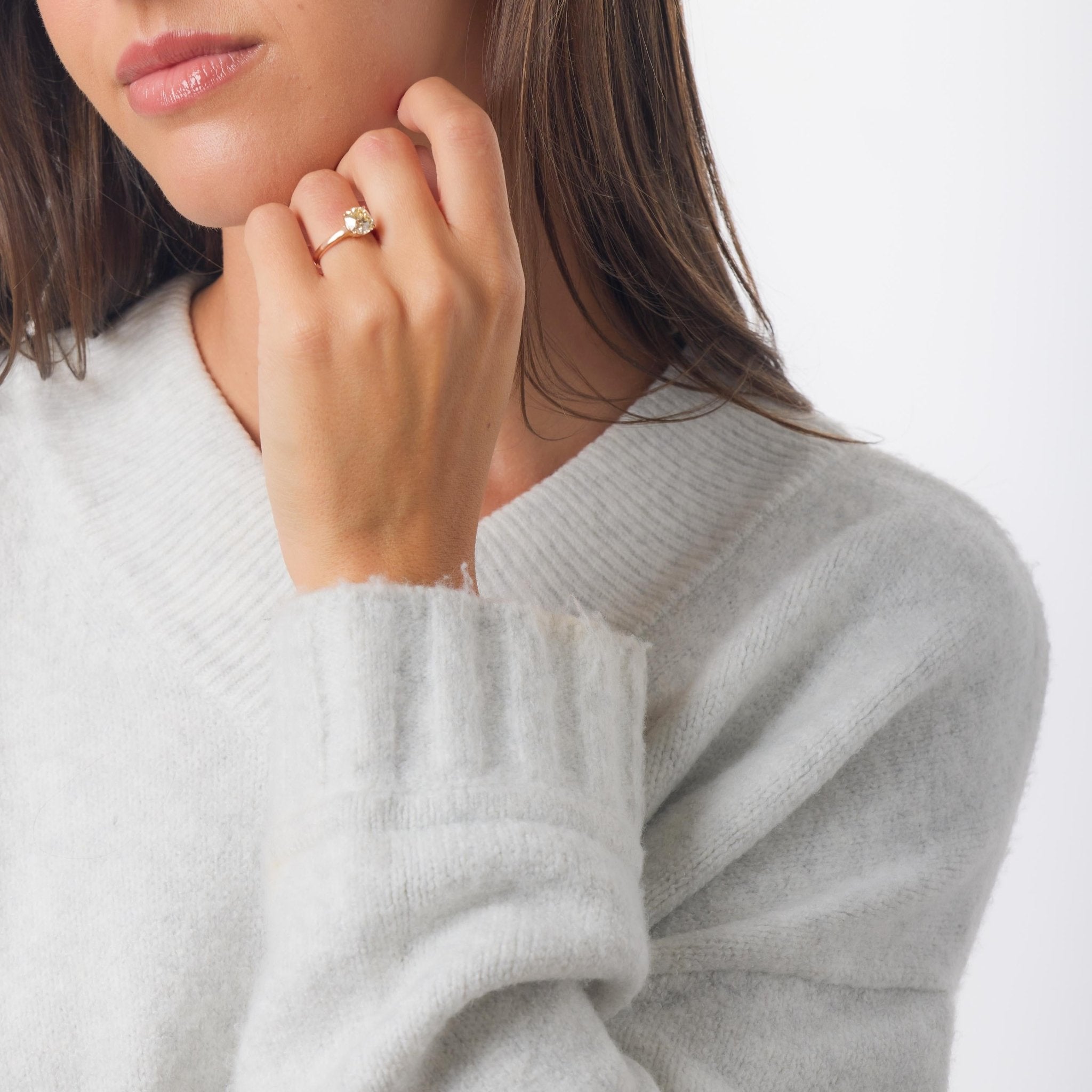 Vintage GIA 2.21 carat old mine cut diamond 18k gold solitaire engagement ring