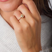 Vintage GIA 2.21 carat old mine cut diamond 18k gold solitaire engagement ring