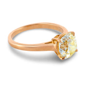 Vintage GIA 2.21 carat old mine cut diamond 18k gold solitaire engagement ring