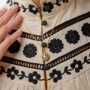 Victorian 1.60 carat rose cut diamond 18k yellow gold necklace