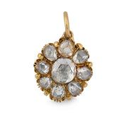 Victorian 1.60 carat rose cut diamond 18k yellow gold necklace