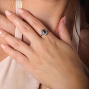 Edwardian GIA no heat sapphire diamond 14k yellow gold ring