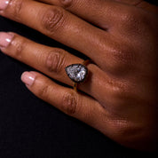 GIA 3.52 carat pear shape diamond 14k yellow gold and platinum engagement ring