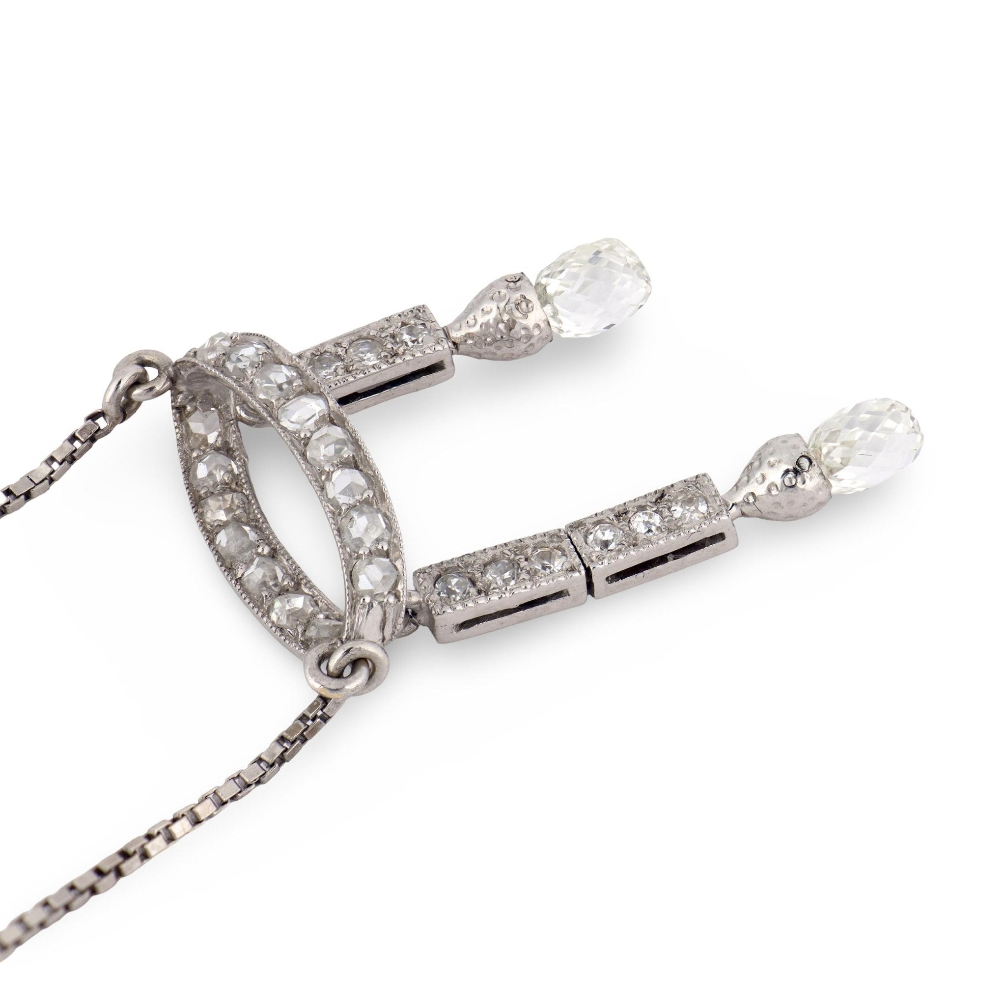 Art Deco diamond platinum necklace