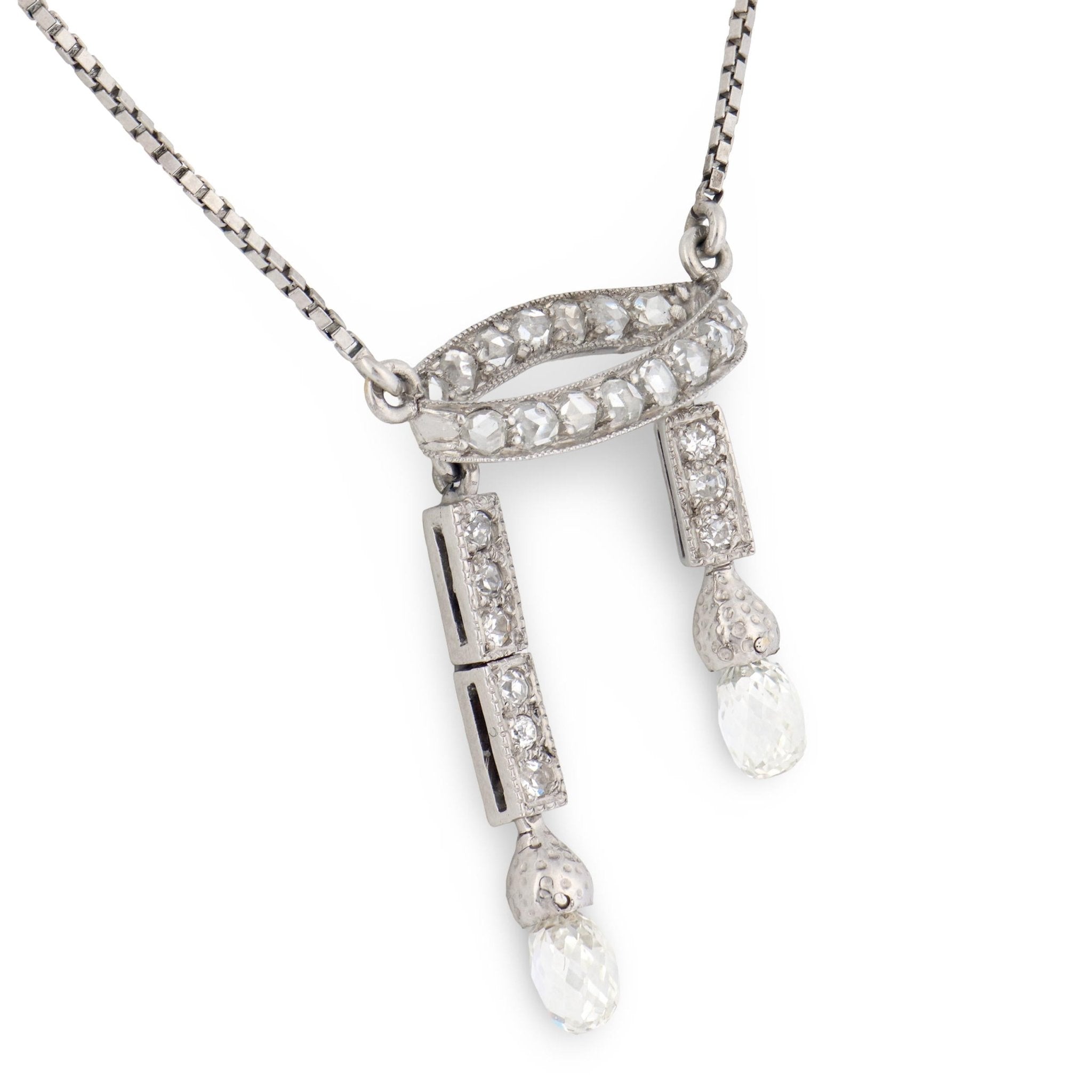 Art Deco diamond platinum necklace