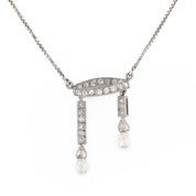 Art Deco diamond platinum necklace