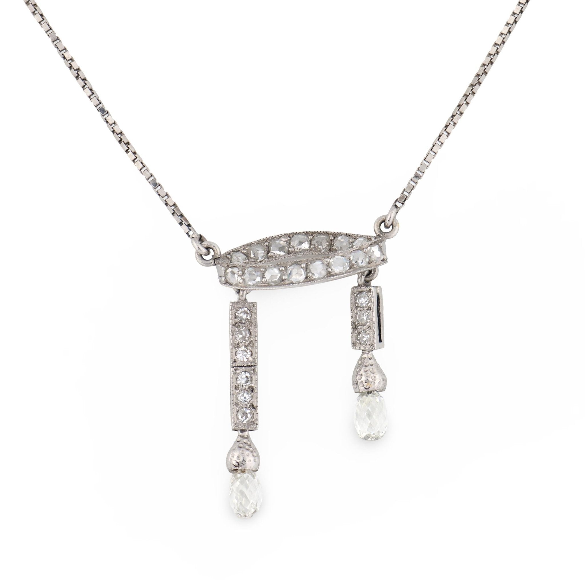 Art Deco diamond platinum necklace