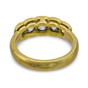 Vintage Italian 1.80 carat old mine cut diamond 18k yellow gold five stone band