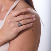 Art Deco GIA 1.90 carat Asscher cut diamond sapphire platinum engagement ring