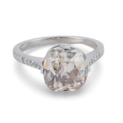 Art Deco GIA 5.00 carat fancy color old mine cut diamond platinum ring