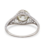 GIA 1.82 carat old European cut diamond 14k white gold engagement ring