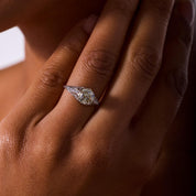 GIA 1.82 carat old European cut diamond 14k white gold engagement ring